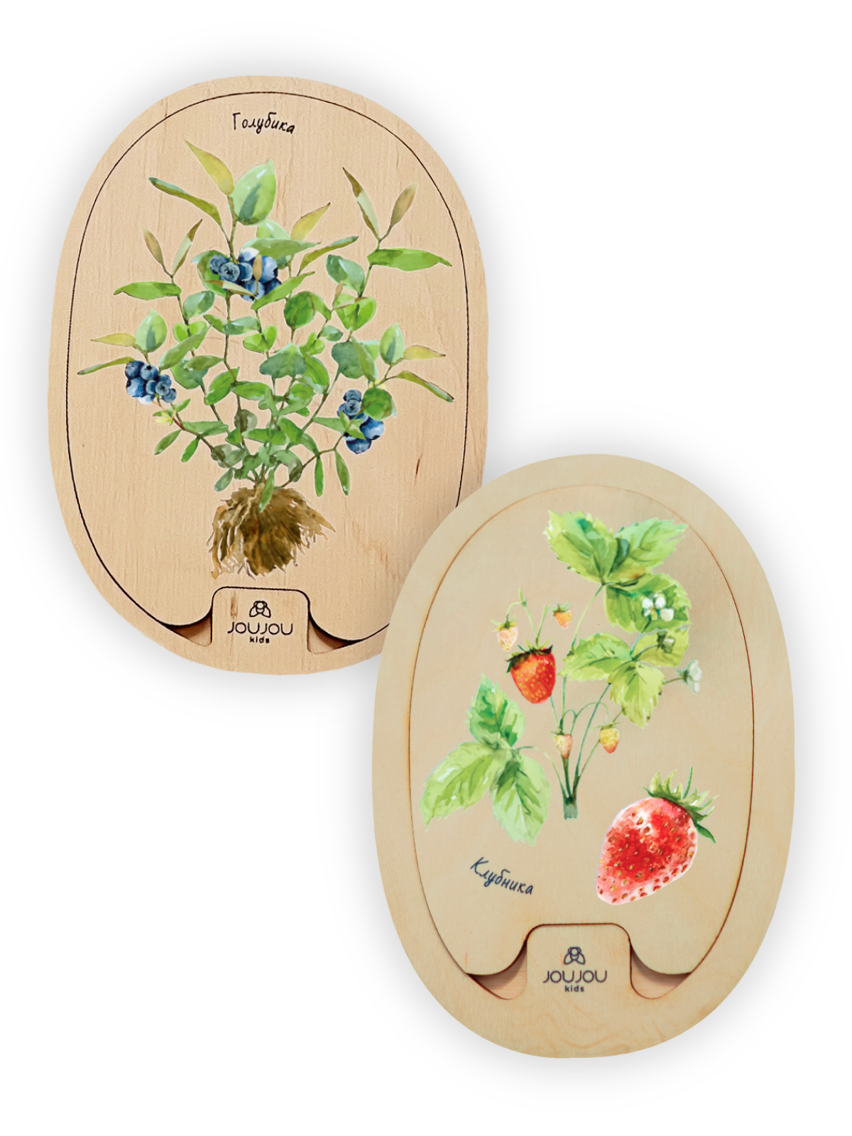 Набор из 2 пазлов "Ягоды: клубника и голубика"