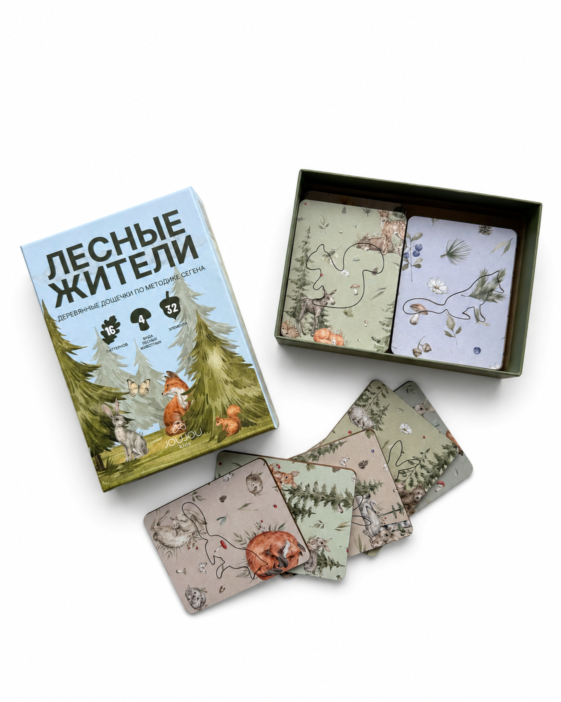картинка Развивающая игра досочки по методике Сегена "Лесные жители"  от магазина JOUJOU