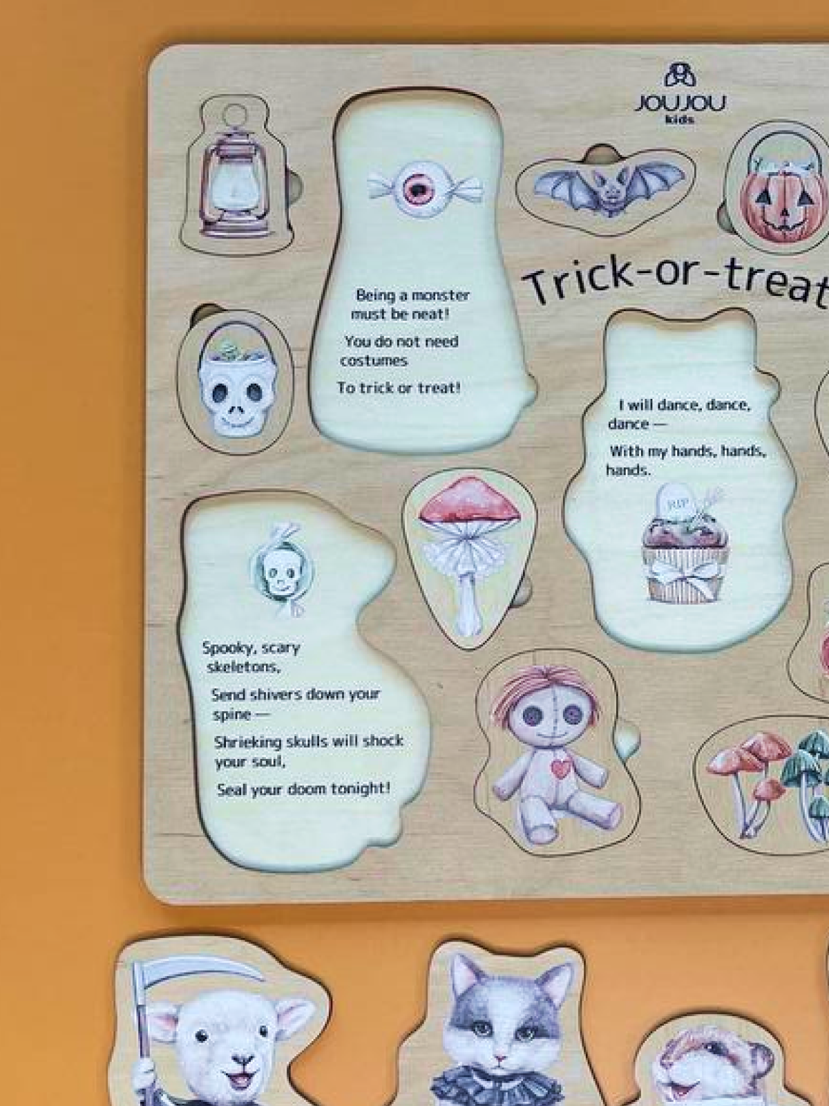 картинка Деревянный пазл "Хэллоуин: Бал монстриков" от магазина JOUJOU