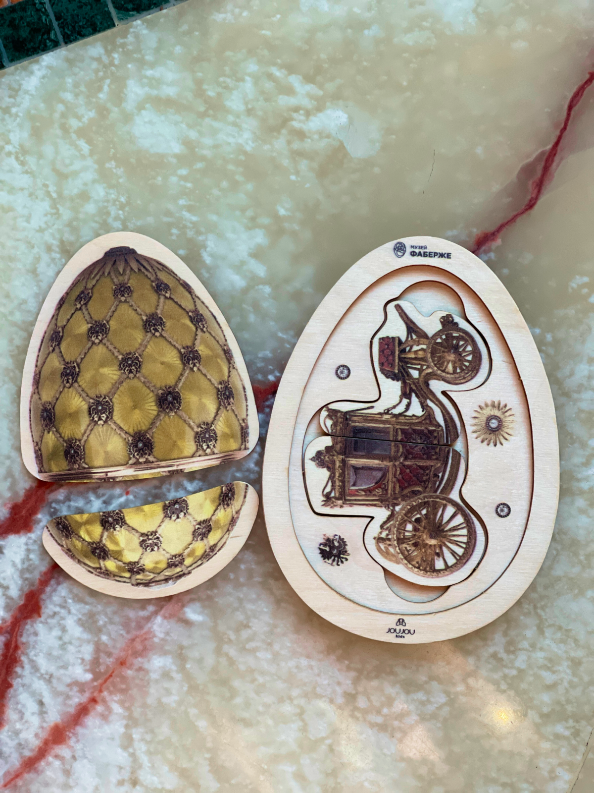 картинка Набор из 3 многоуровневых пазлов "Ландыши, Коронационное, Бутон розы" - коллаборация Музей Фаберже от магазина JOUJOU